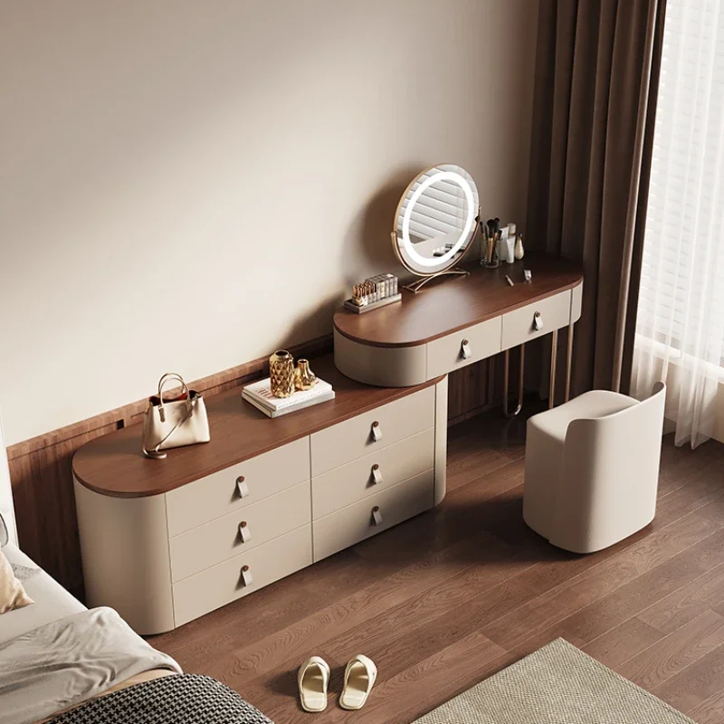

Современный роскошный туалетный столик из черного ореха с выдвижными ящиками для хранения, тумба для макияжа, мебель для комнаты