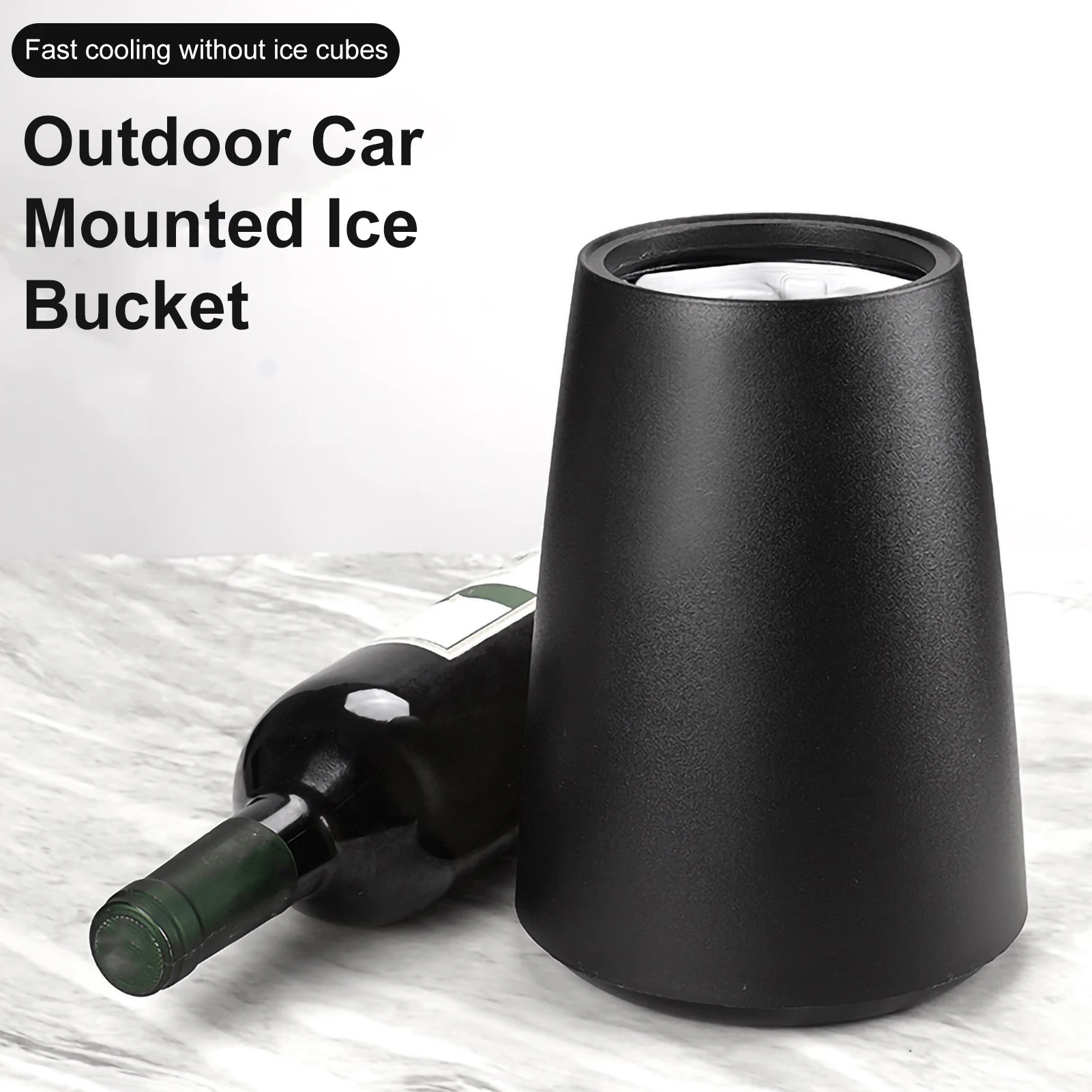 Plastic Ice Bucket with Instant Ice Pack Reusable Portable Outdoor Single Bottle Champagne Chill Wine Cooling Bowl Ice Free