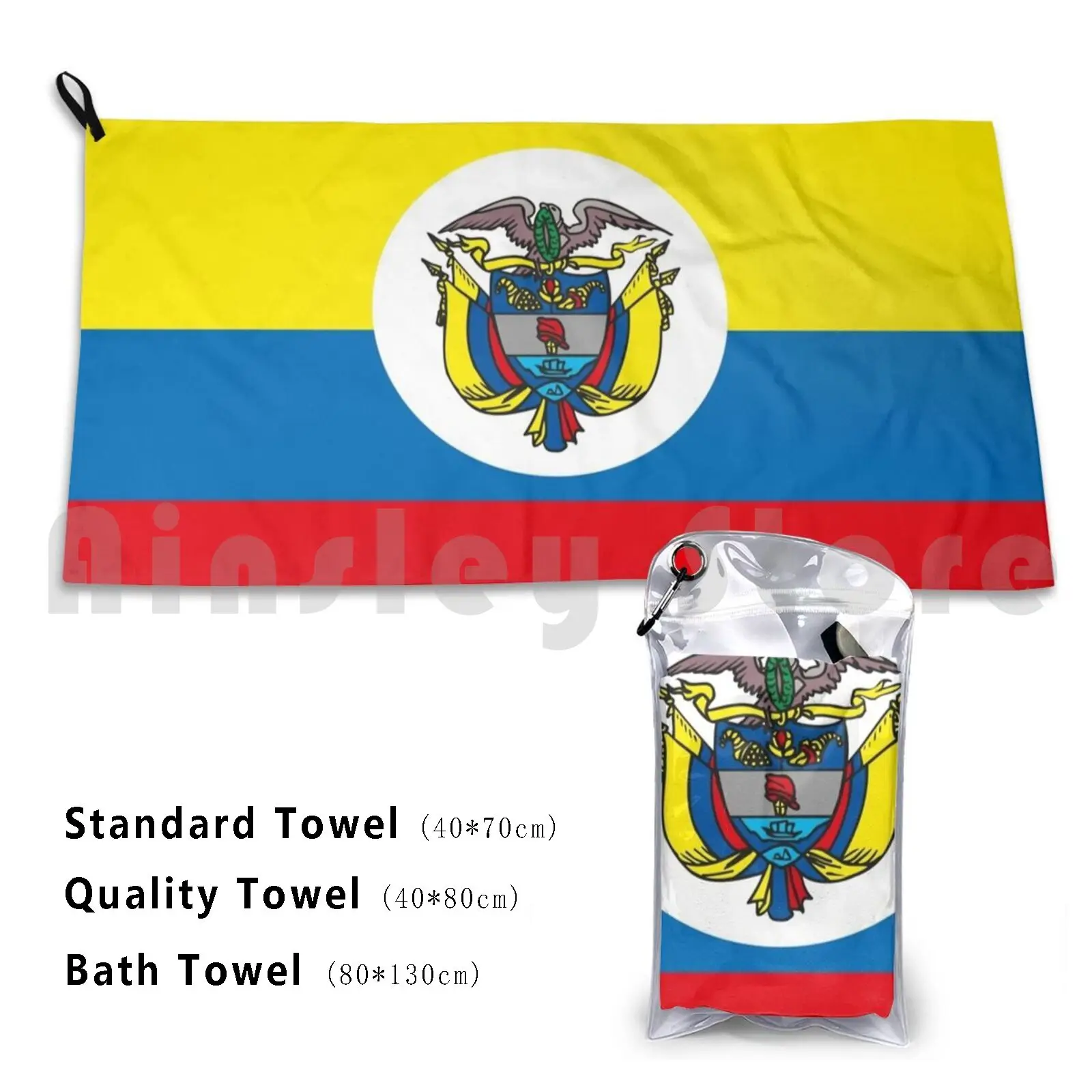 Colombia Bath Towel Beach Cushion 1809 Colombia America Hispanic Latin Latino Spanish South America Cool