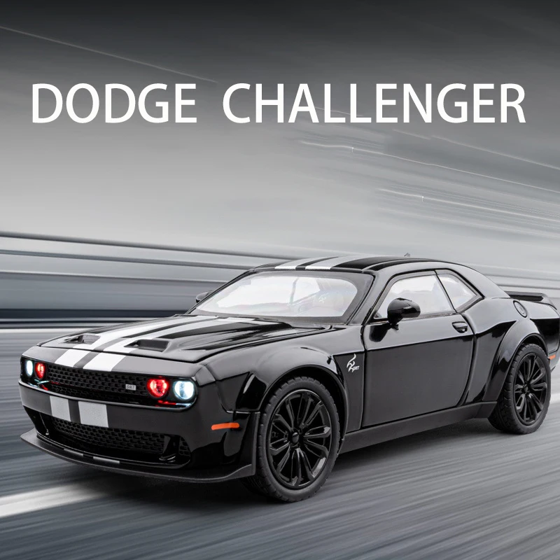 

Модель автомобиля в масштабе 1:22 Dodge Challenger Hellcat компьютерная из сплава со звуком и фотоэлементами детская игрушка коллекционные предметы подарок на день рождения