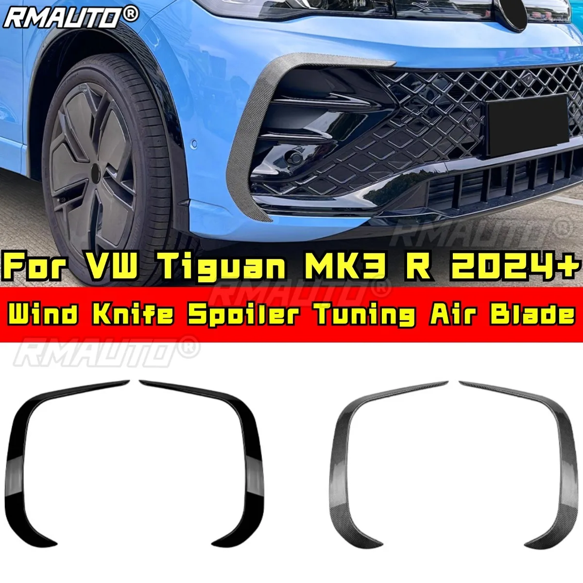 

For VW Tiguan MK3 R 2024+ Body Kit Wind Knife Spoiler Tuning Air Blade Front Bumper Side Splitter Car Accessories