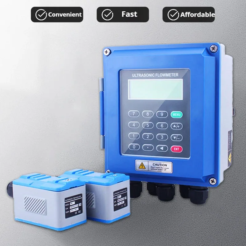 TUF‑2000B/M Clamp‑on Ultrasonic Flow Meter DN25‑6000 Wall Mounted 4‑20mA RS485 for Water Chemical Liquid Non‑contact Meter