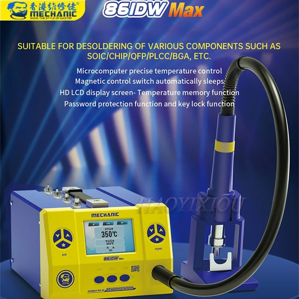 Soldering Hot Air Gun MECHANIC 861DW Max for Phone Motherboard PCB Welding Desoldering Station HD LCD Twin Turbo Repair Tool