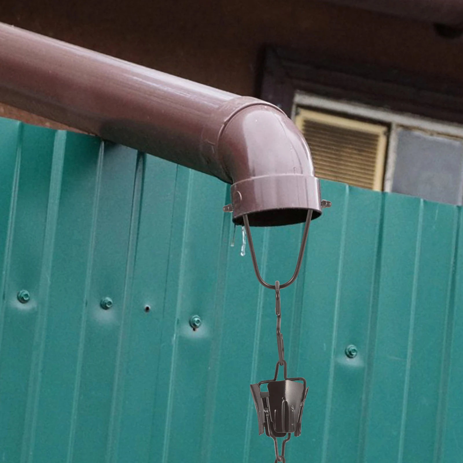 

Rain Chain Hook Set Metal Chains for Gutters Anchor Cup Adapters Hanger Decor Hooks V-hook Clip