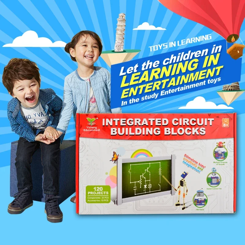 

Electrical Building Blocks English 120 Puzzle Circuit Electronic Multi-Functional Building Blocks Science Education Toys