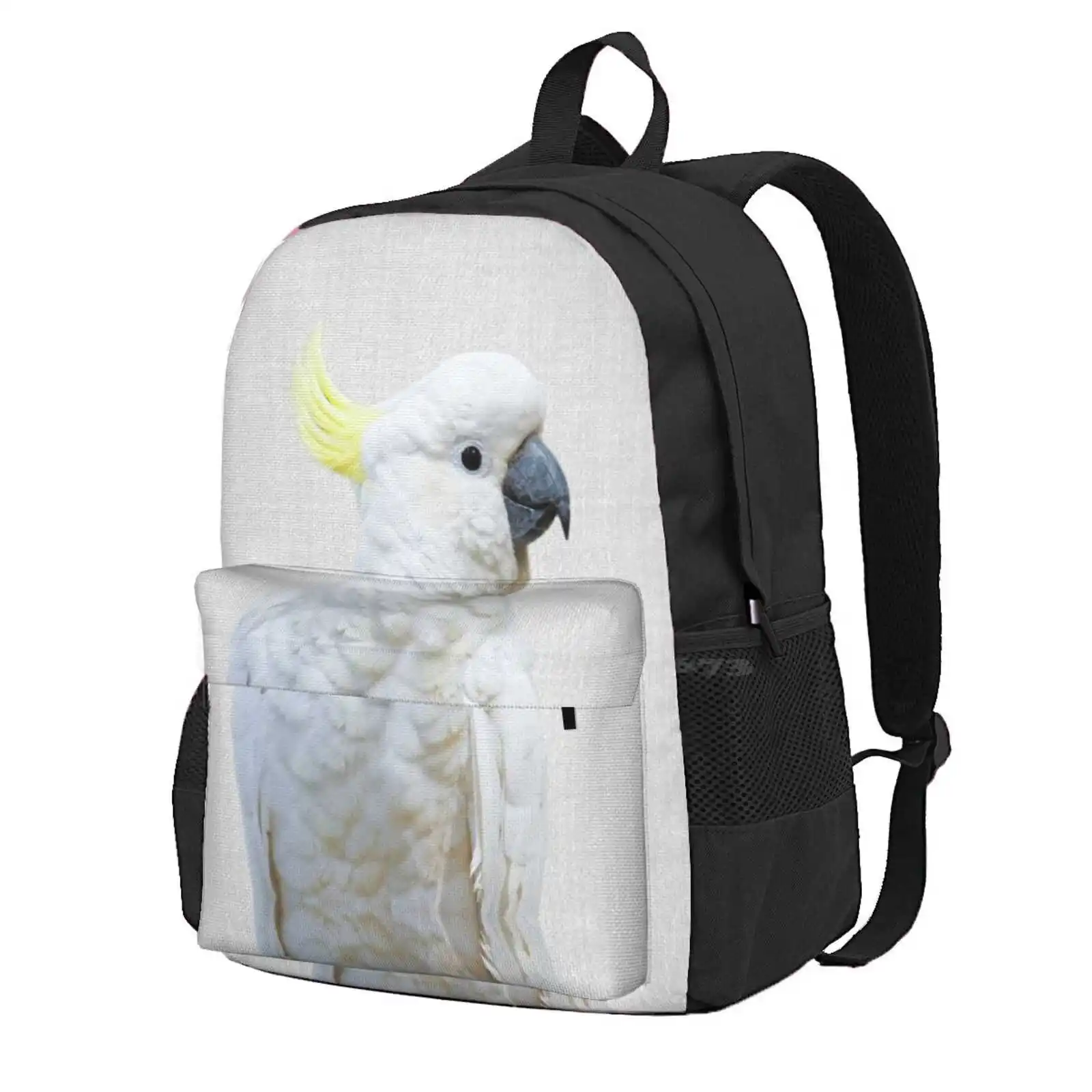 White Cockatoo - Colorful Hot Sale Schoolbag Backpack Fashion Bags Animals Peekaboo Wildlife Nursery Modern Minimalist Portrait