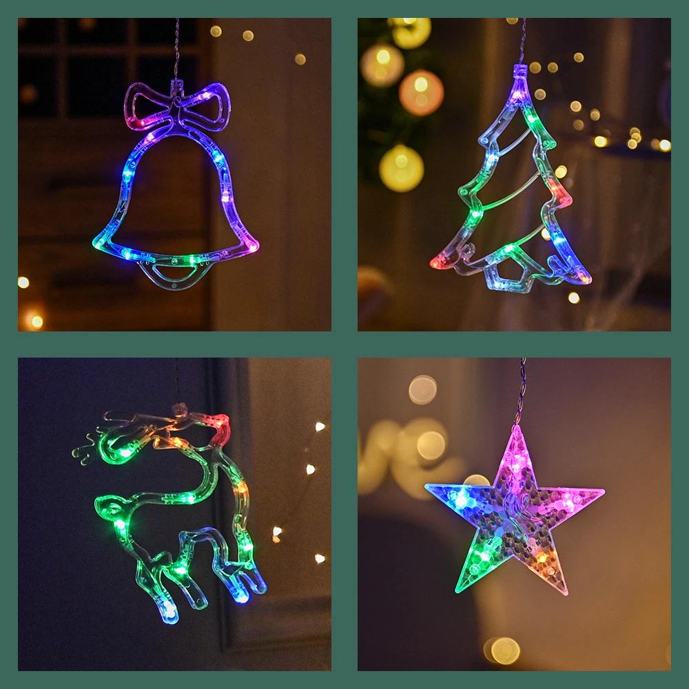 LED Christmas Lights Garland Fairy Lights String Star Lamp Outdoor Curtain Decor for Party Holiday Wedding New Year Decoration