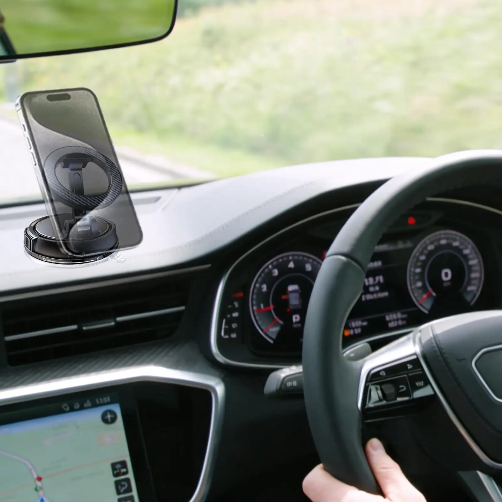 Car Phone Holder Magnetic Suction Cup Cradle 360 Degree Adjustable Phone Car Mount For Women Men Automotive SUV Truck Interior