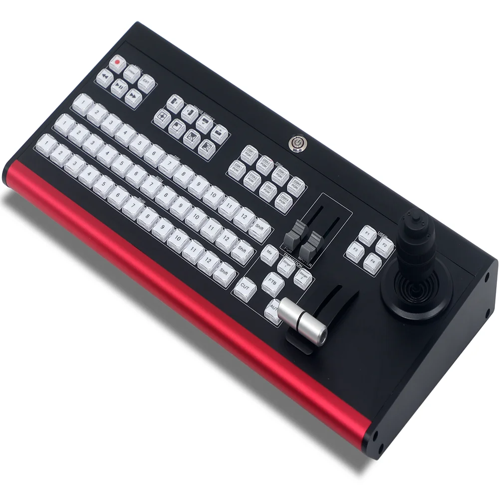 

2026 Professional Aluminum VMix Control Panel Dual-color Crystal Buttons for Live Video Streaming TYSTDirect Surface Switcher Co