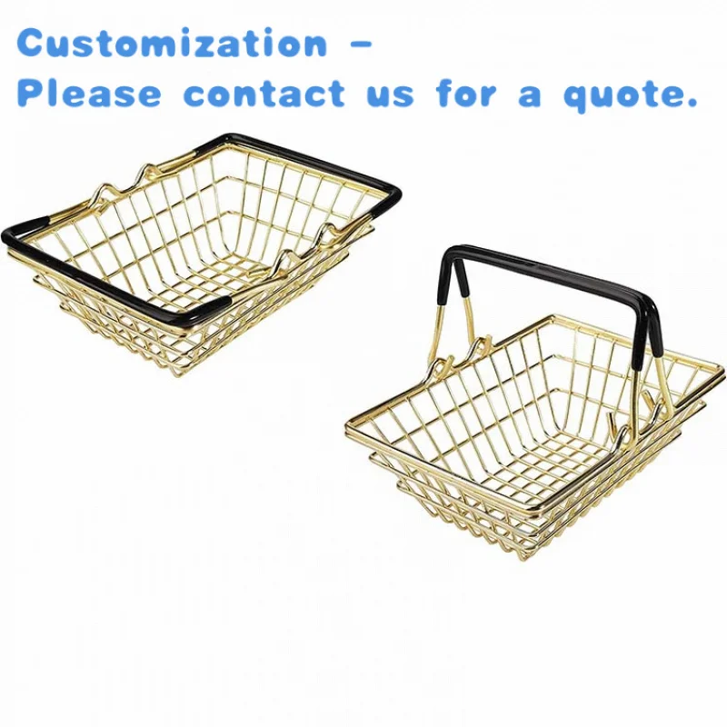 

custom.Portable Cute Storage Basket Metal Shopping Basket with Handles