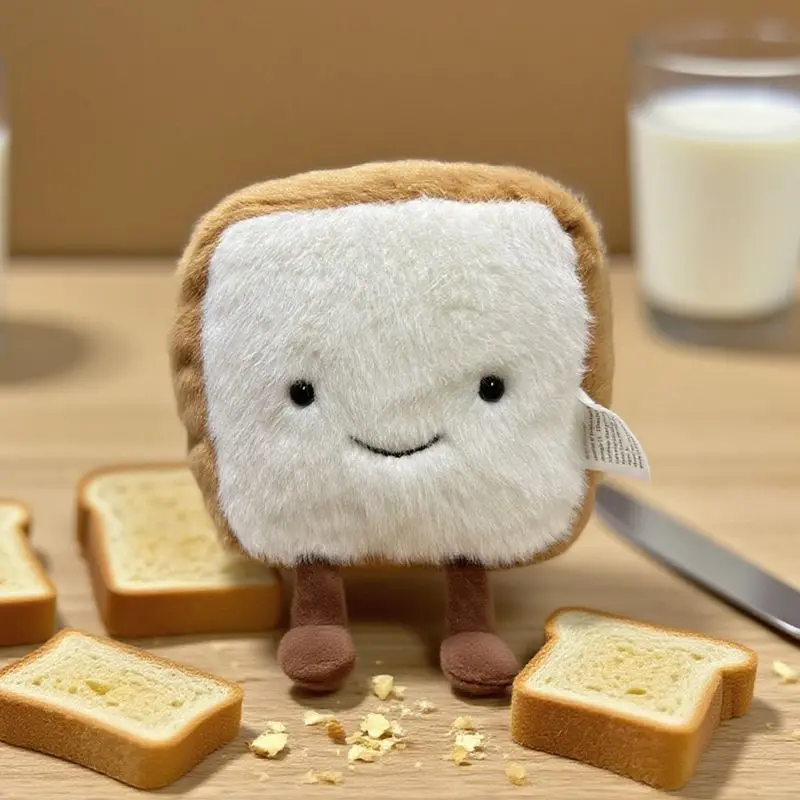 11*11 cm Pluche Toast Speelgoed Kawaii Geel Voedsel Gevulde Pluche Cartoon Speelgoed voor Jongens Meisjes Kerst Verjaardagscadeautjes