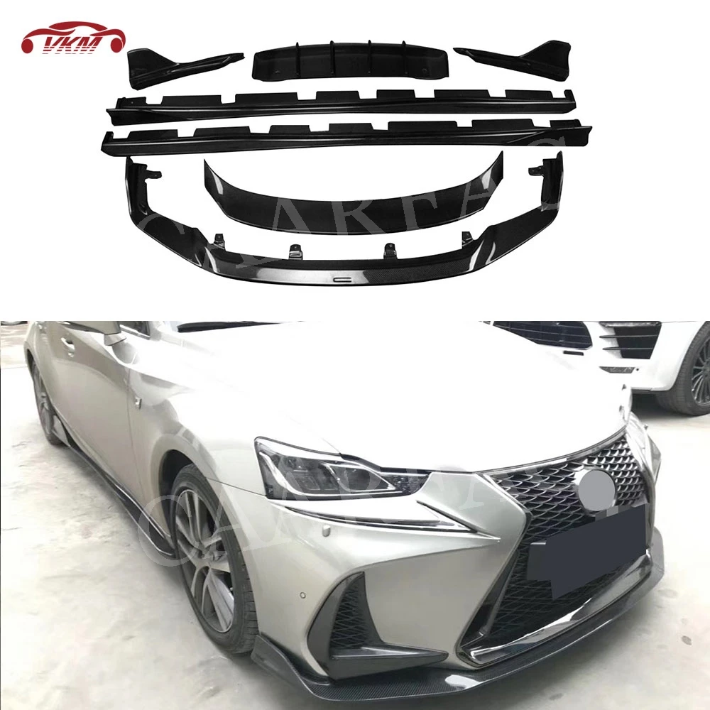 Carbon Fiber Front Bumper Lip Spoiler Rear Diffuser Body Kit for LEXUS IS300 IS350 IS F Sport Sedan 4 Door 2017 2018 Car Styling