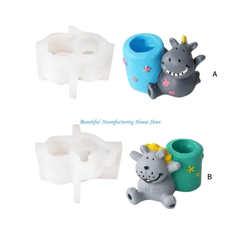 E56A قالب سيليكون قوي ومرن لحوامل الشموع والديكور الجص بزخارف طبيعية ملحقات منزلية للاستخدام اليومي