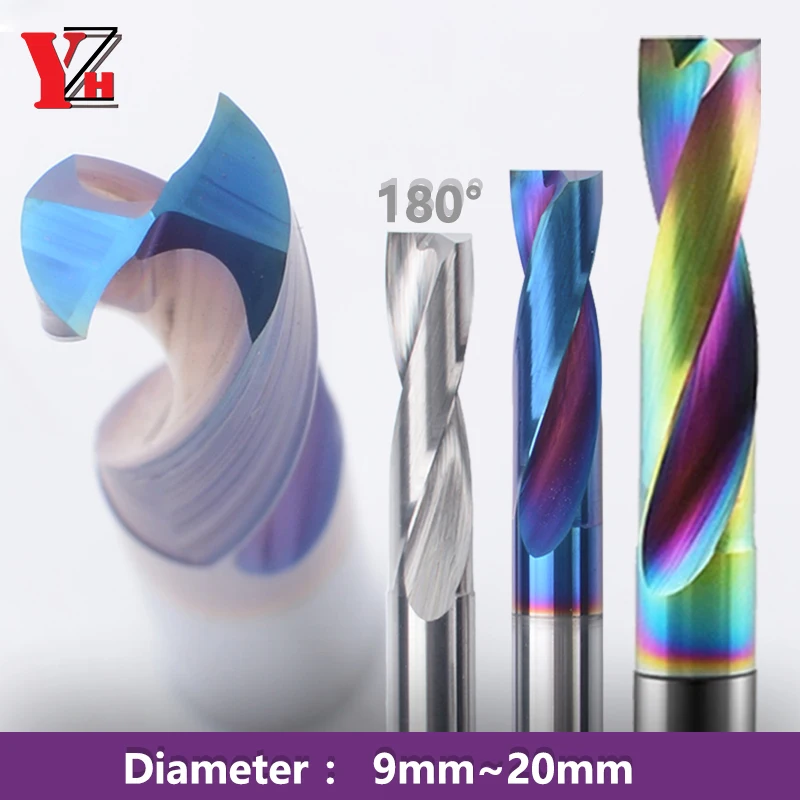 YZH D9~20mm Flat Drill 180° HRC65 HRC55 HRC50 Carbide Countersunk hole/Inclined surface/Cross hole External Cooling