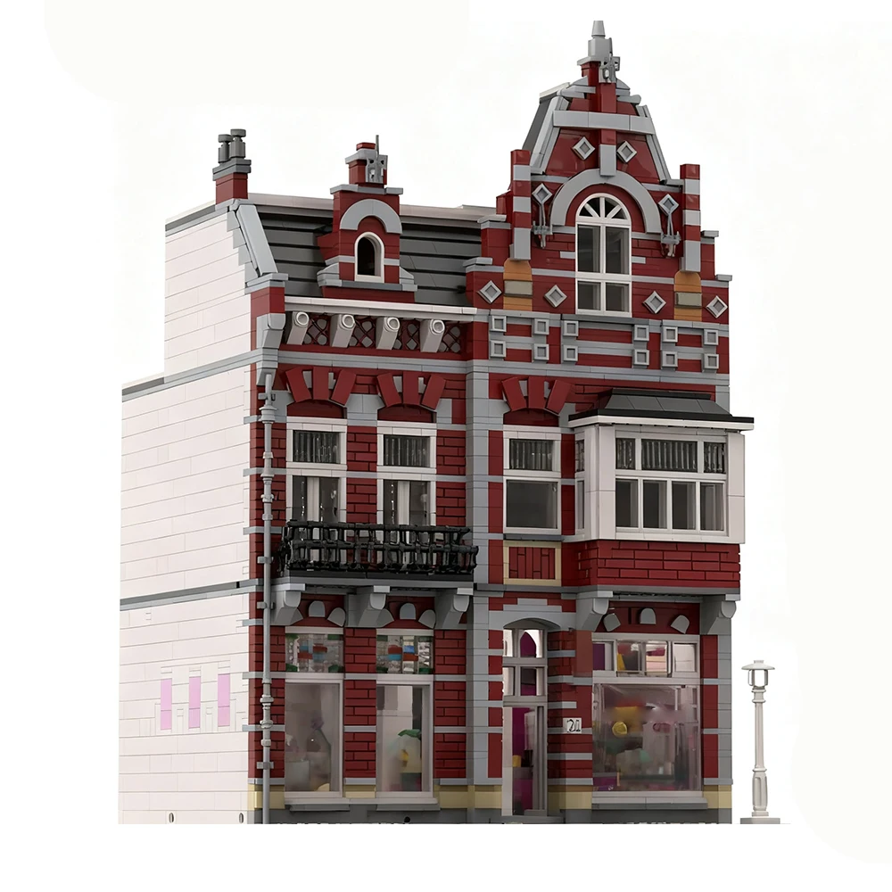 

New MOC Hot Selling City Pastry Shop Modular Street Scene Model Customized Jigsaw Puzzle Children's Birthday Toy Christmas Gift