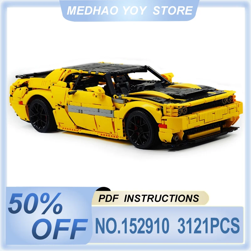 

Высококачественный новый MOC-152910, желтый технический супер Sprots, модель автомобиля, строительный блок, кирпич, игрушки «сделай сам», сборка, подарок на день рождения для ребенка