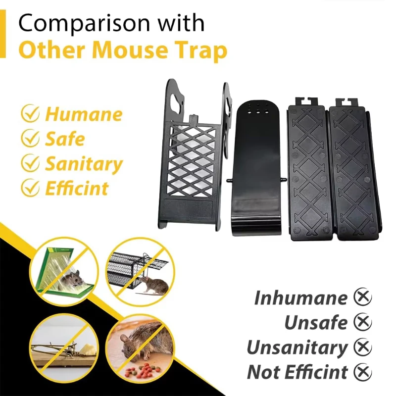 Automatic Reset Seesaw Mousetrap Rat Rodent Trap Humane Reusable Heavy Duty Easy Set Indoor Outdoor Garden Garage Pest Control