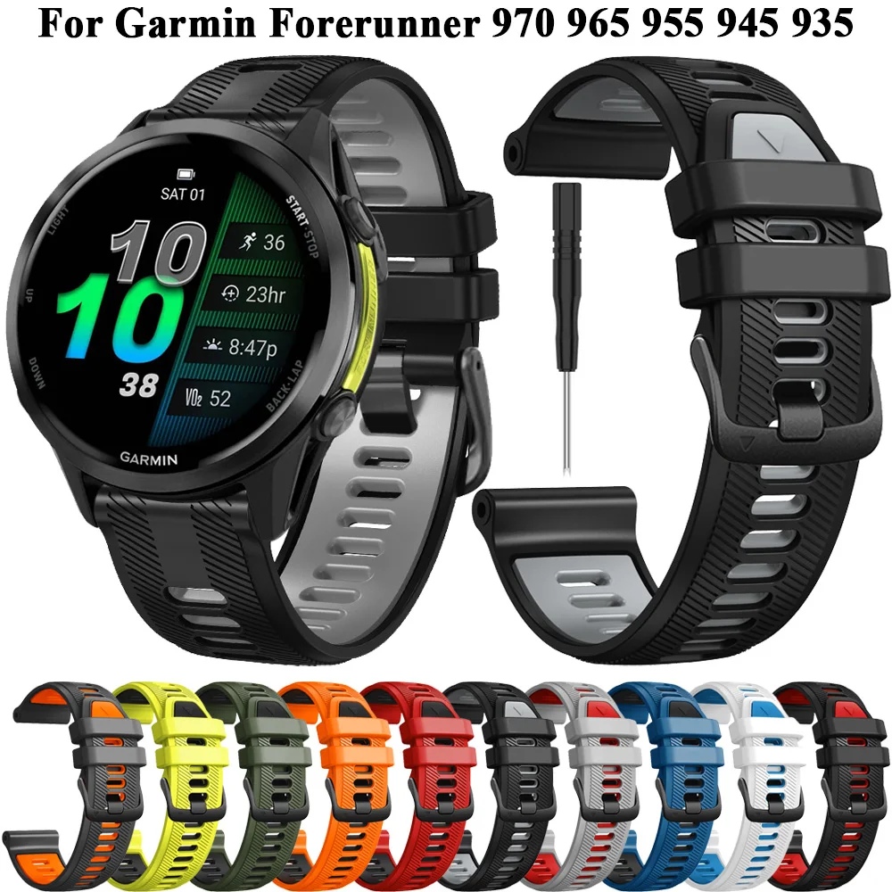 Para Garmin Forerunner 970 965 955 945 935 Wacth correa pulsera reemplazo 22MM accesorios de pulsera de silicona