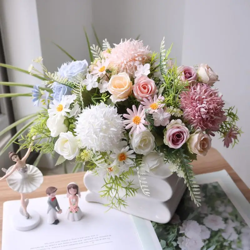 

1 шт., искусственный цветок, свадебное украшение для дома, спальни, свадебный букет, ваза для гортензий на открытом воздухе