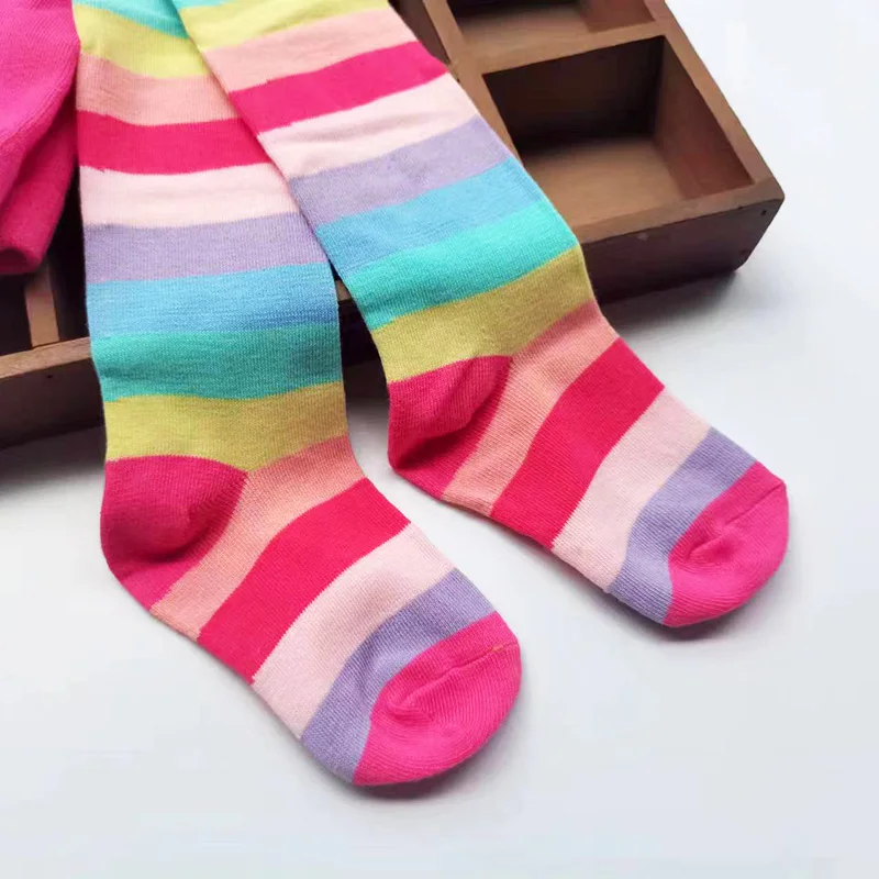 2024 New Spring Girls Color Stripe Tights Kids Stockings  Autumn Baby Girl Clothes  Tights for Girls  Striped Pantyhose