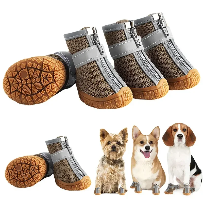 

4pcs/set Dog Shoes for Waterproof Summer Dogs Socks Boots Footwear Protector Breathable for Small Cats Puppy Dogs Socks Booties