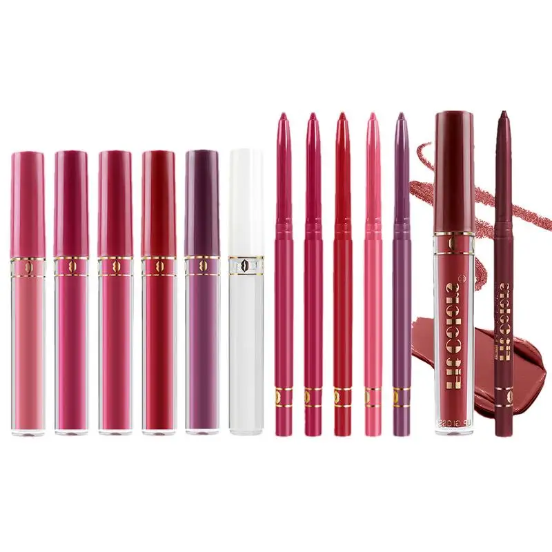 Lipliner Set 18 Kleuren Lipliner Fluwelen Matte Lipsticks Lipgloss Waterdichte Langdurige Lipliner Cosmetica Lip Make-Up