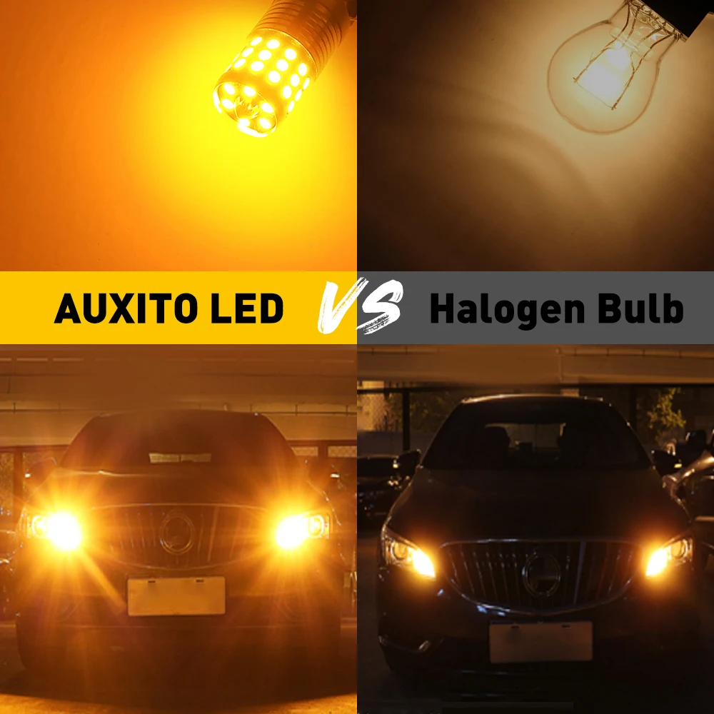 AUXITO 2Pcs 1156 BAU15S LED Canbus Turn Signal Light Bulb BA15S P21W PY21W T20 7440 for Lexus ES300H GS350 Volkswagen Golf BMW