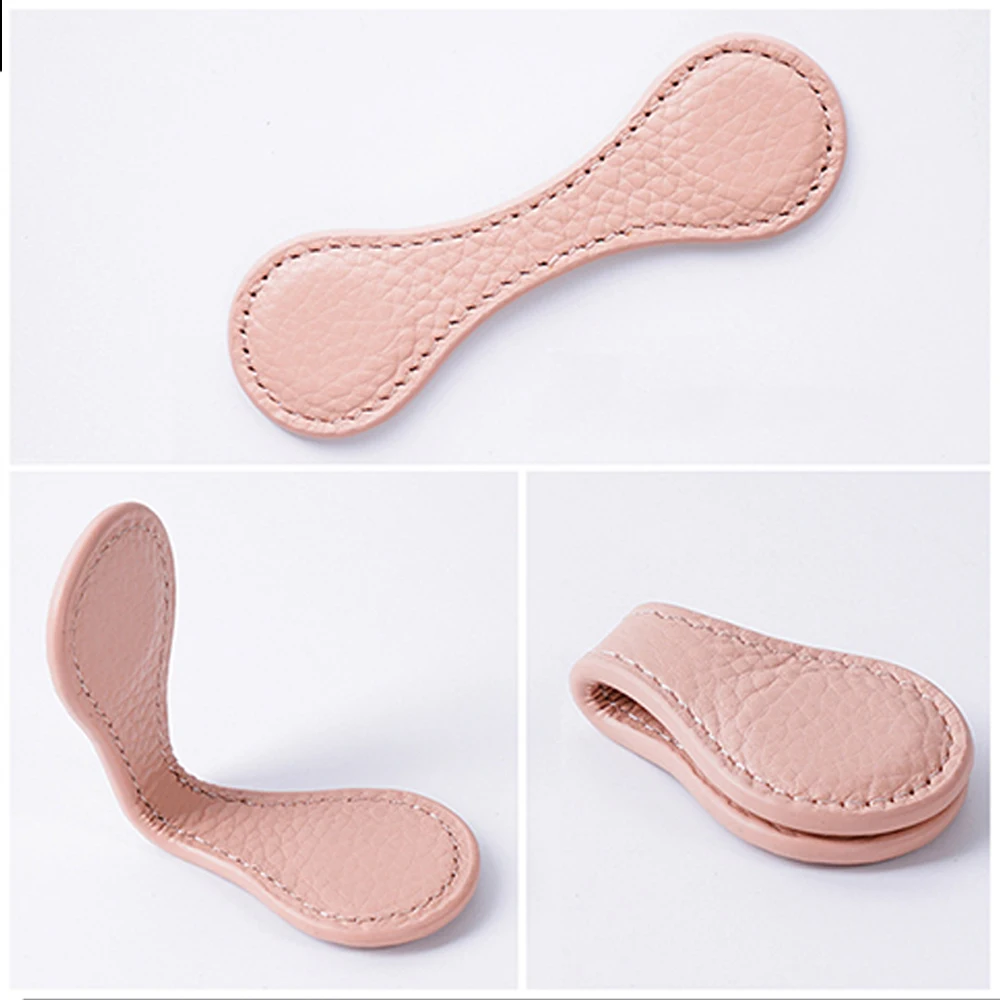 Genuine Leather Double‑Sided Magnetic Bookmark Clip Handmade Cowhide Cute Decor Journal Notebook Planner Stationery Accessories