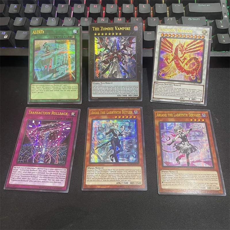72 szt. Karty YU GI OH ze złotą literą Proxy Błyszcząca struktura konkursowa Tyler Kurikara Markowe karty Yugioh w języku angielskim