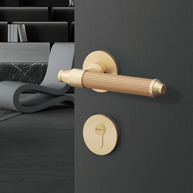 188 Door Handle Luxury Design Brass Antique House Lever ZINC Alloy Handle and Knob Black Interior Door Handle