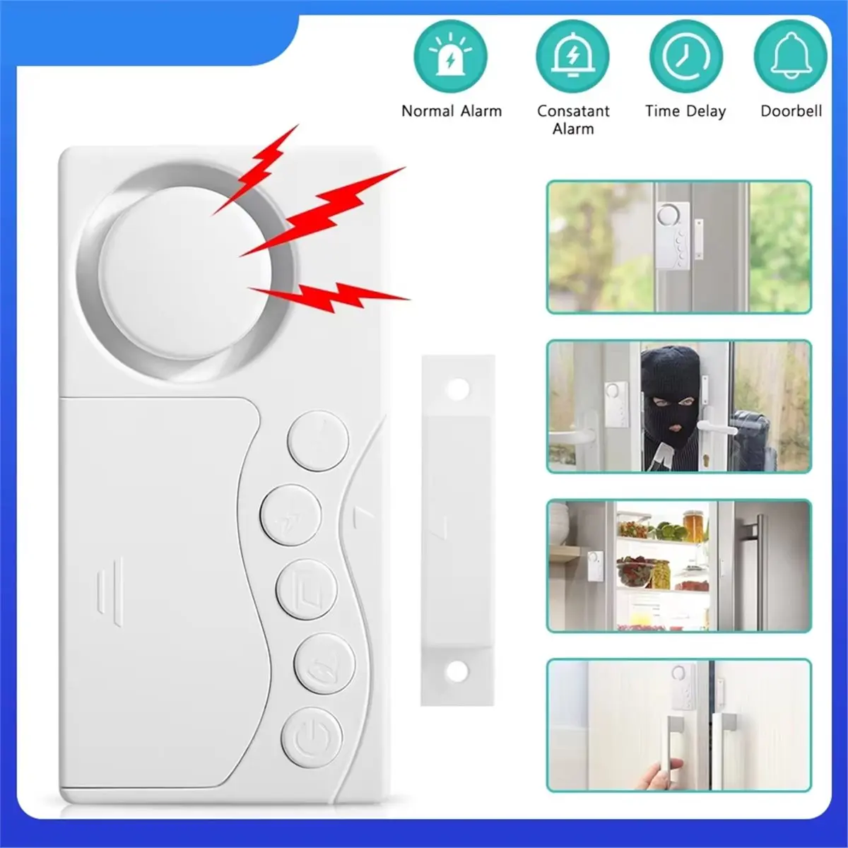 Refrigerator Alarm Wireless Door and Window Delay Induction Alarm Security System Smart Home Door Magnetic