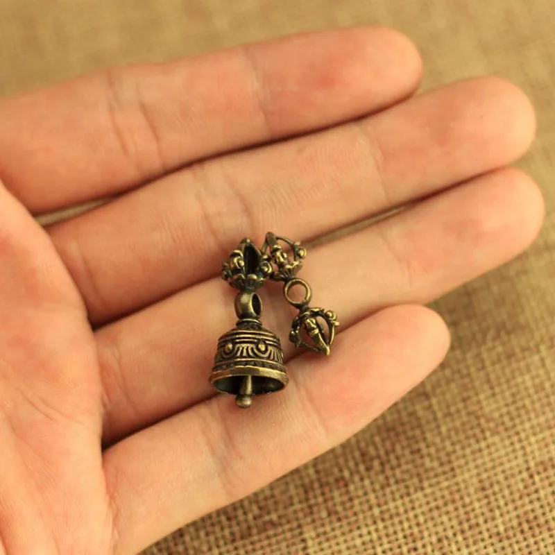 Bell +Vajra Pure Copper Buddhist Sets,Tranic Tibetan Auspcious Swept Demon Couples Pendants