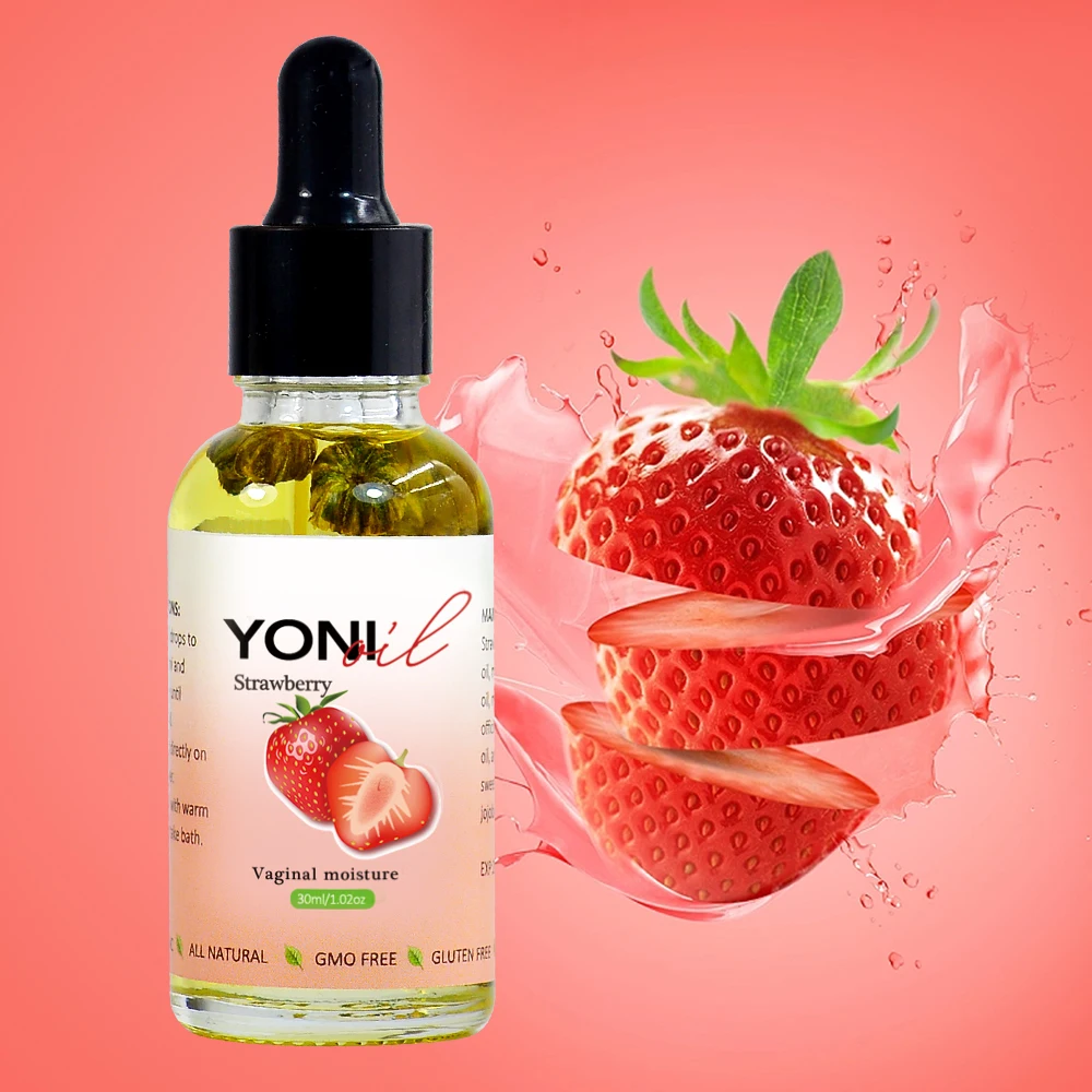 Strawberry Natural Yoni Essential Oil Feminine Hygiene Moisturise Vagina Rejuvenation Tightening Detox For Lady Remove Odor