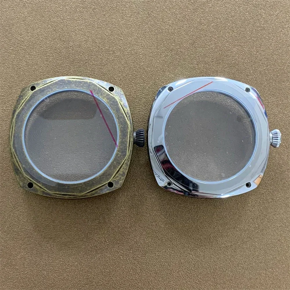 Купольное стекло, 45 мм, нержавеющая сталь, бронзовый корпус с гравировкой для ETA6497 ETA6498, механизм подходит для циферблата 36 мм, ремешок 26 мм, новый DIY