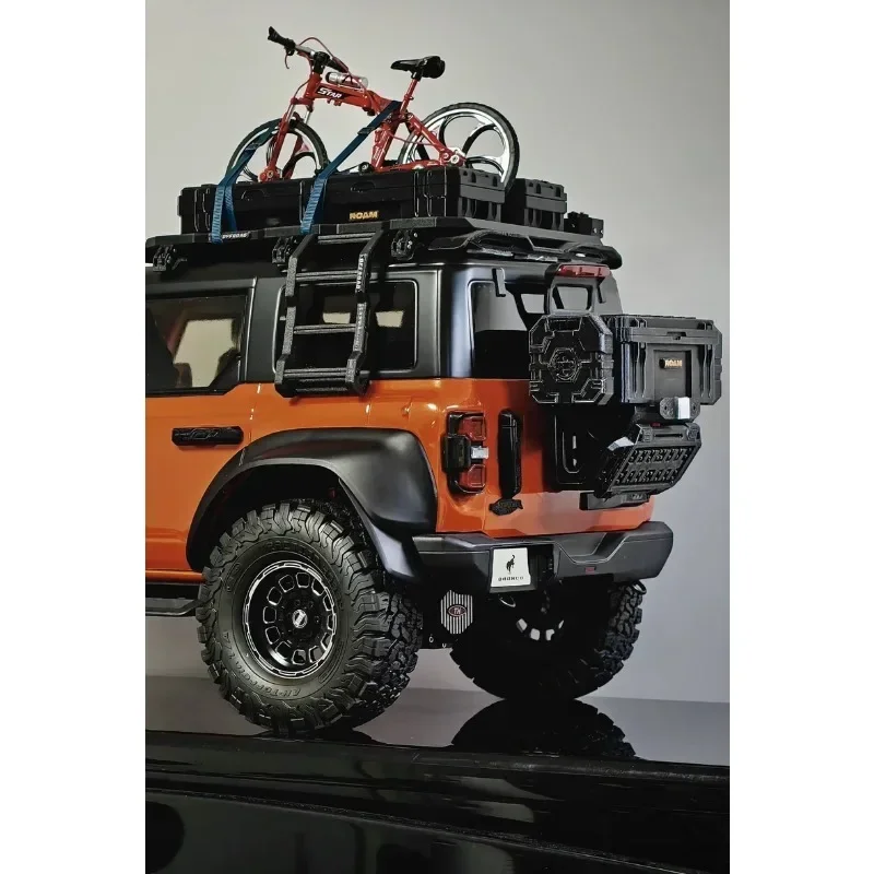 For KM Bronco Raptor 1/8 RC Crawler Roof Box Rear Cargo Box Side Ladder Side Window Extension Upgrade Decoration Accessory Kit