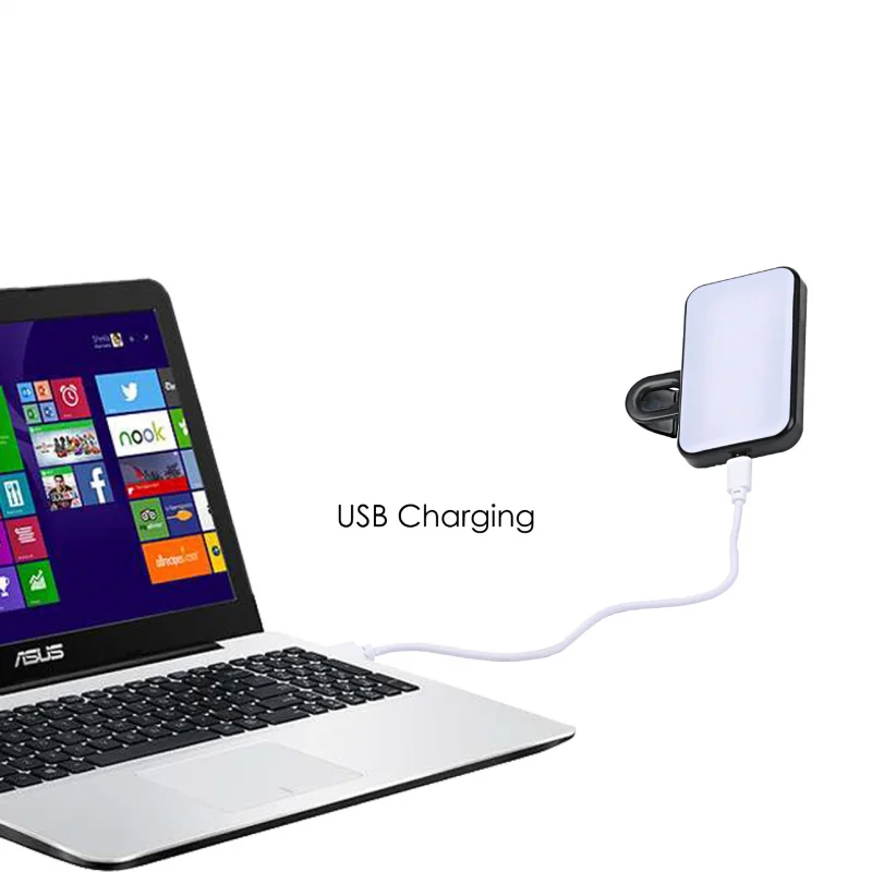 Mini Luz de relleno portátil para Selfie, recargable, 3 modos, brillo ajustable, Clip para teléfono, portátil, tableta, Reunión, luz de relleno