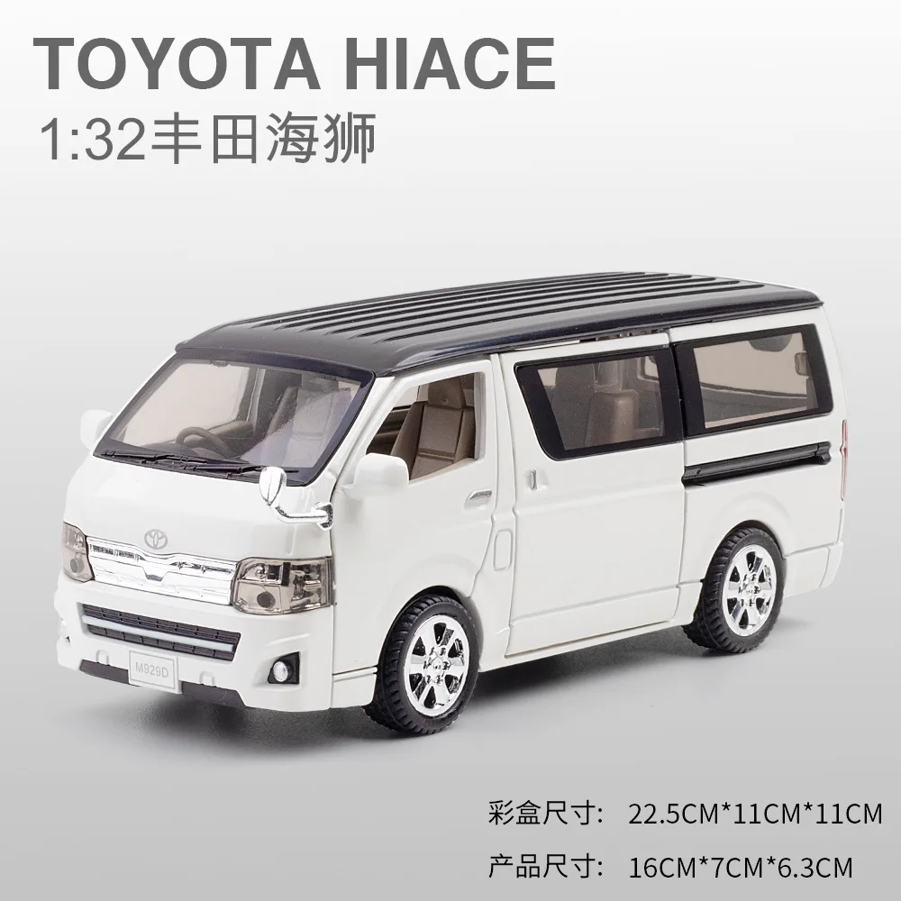 

Модель автомобиля Toyota Hiace в деловом стиле 1:32, украшение со звуком и оформлением двери, детская игрушка в подарок