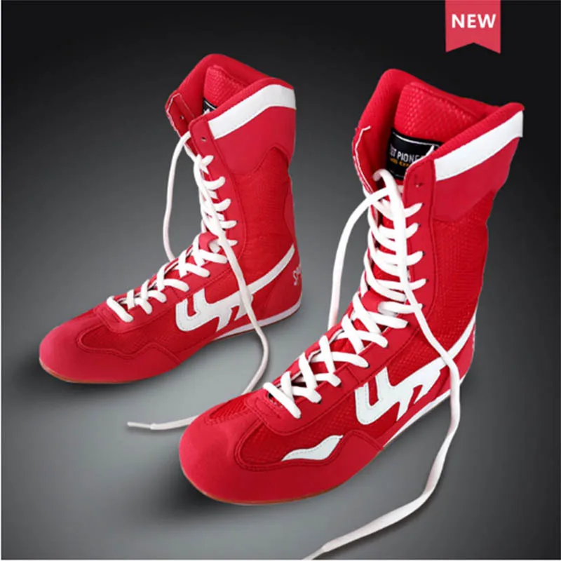 Professional Breathable Non-Slip High-Top Boxing Shoes Boots High Rubber Wrestling Sneakers For Man Women