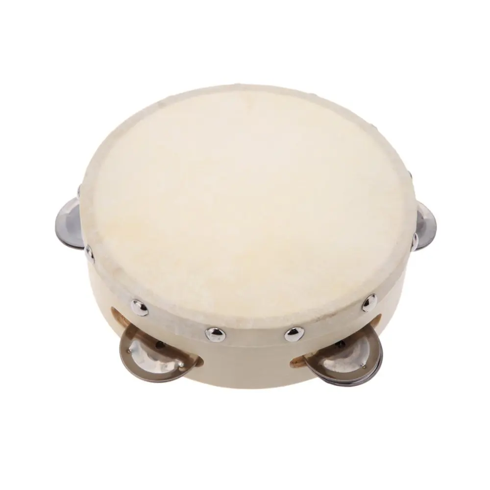 Hand Held Tambourine Drum Bell para crianças, Metal Jingles, percussão, brinquedo Musical, KTV Party Games, 6"