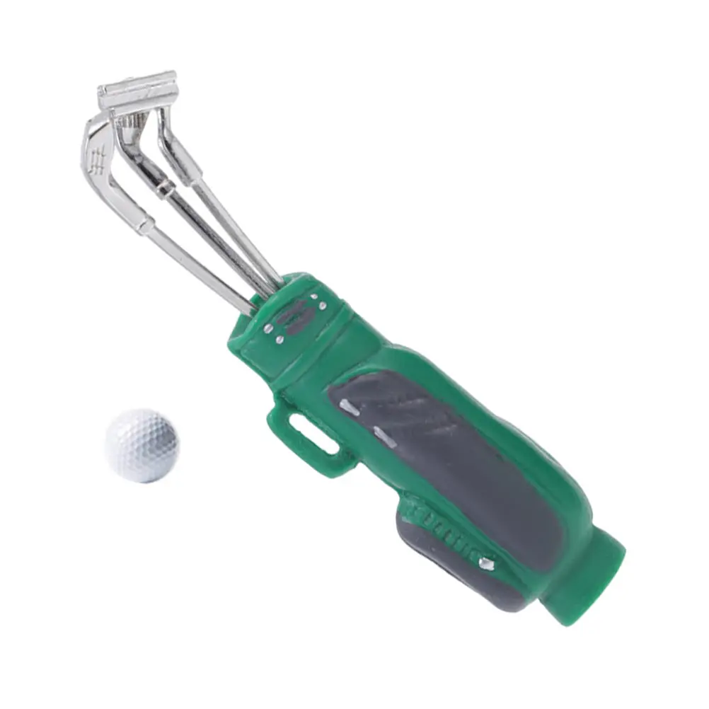 

1 set Golfing Kit Safe Lightweight Alloy Resin Miniature Clubs House Kids Child Ornaments Simulation Realistic
