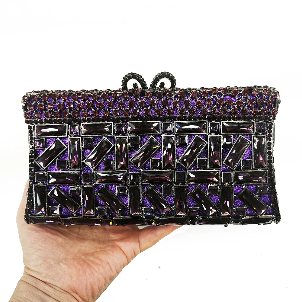 

WHTUOHENG Women Green Evening Bags Glass Metallic Handbag Luxury Rhinestone Clutch Crystal Purse Wedding Party Clutches Dinner B