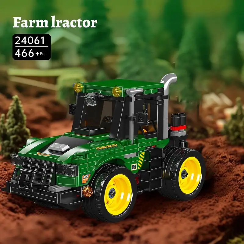 24061 Tractor Model 466pcs Building Blocks Bricks Technical MOC Assembling Model Toys for Boys Christmas Gift Set
