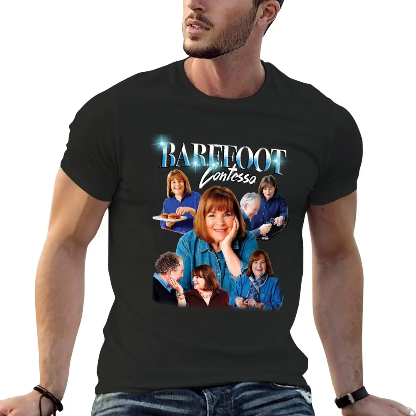 New Barefoot Contessa Ina Garten 90s Bootleg T-Shirt sublime t shirt Blouse man clothes funny t shirts for men