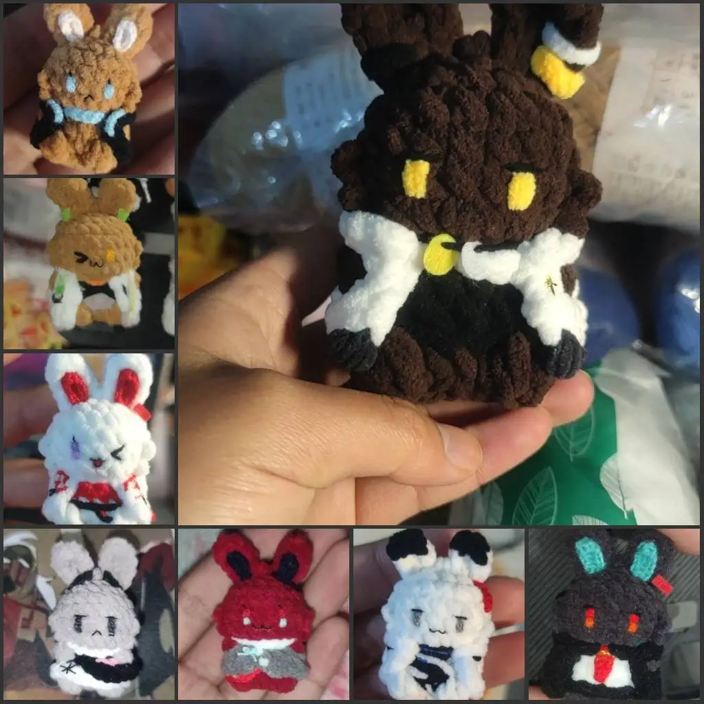 

Anime Arknights Nian Kawaii Rabbit Game Cosplay Plaything Handmade Mini Crochet Hook Body Pendant Ornament Fans Gift