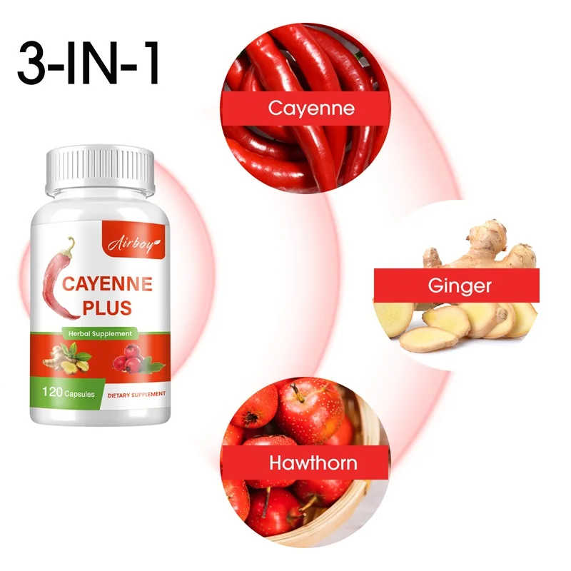 Cayenne Capsules - Digestive Support, Circulation Boost, Cardiovascular Health