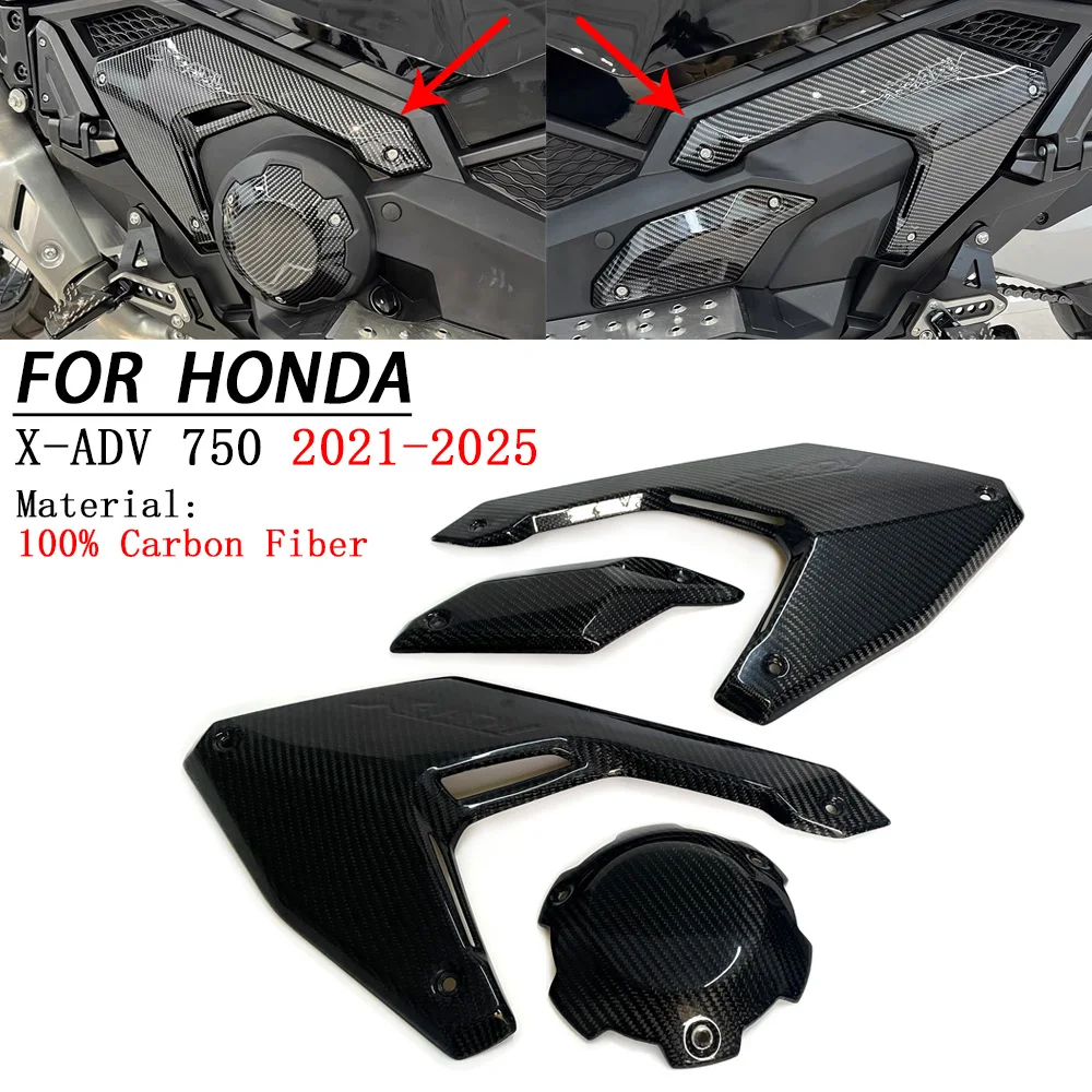 

For Honda X-ADV 750 2021-2024 2025 Real Carbon Fiber Motorcycle Engine Cover Modification Accessories