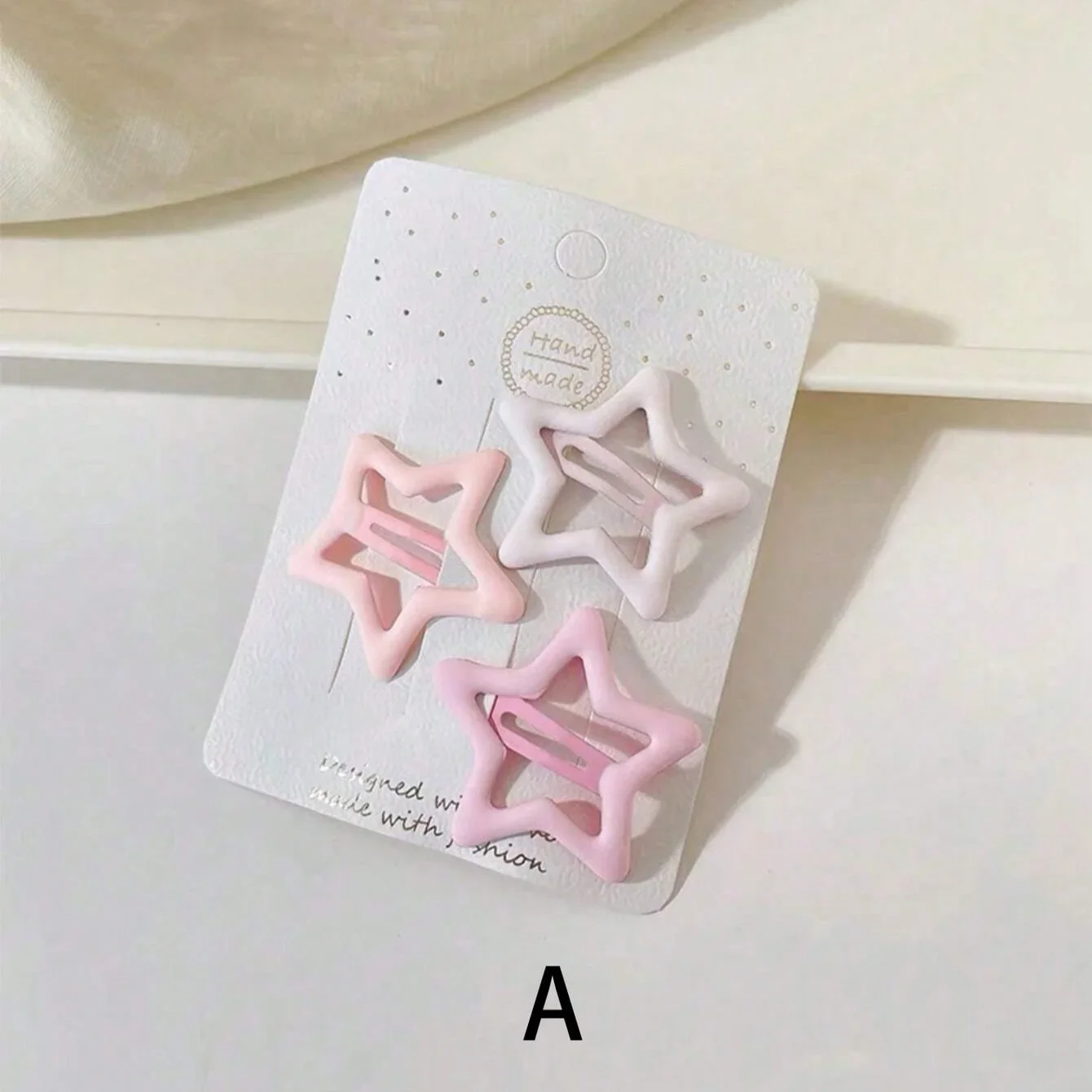 15 Pink Heart-shaped and Star-shaped Hair Clips, Matte Gradient Hair Clips and Hair Clips, Dopamine Color (cardboard Packaging)