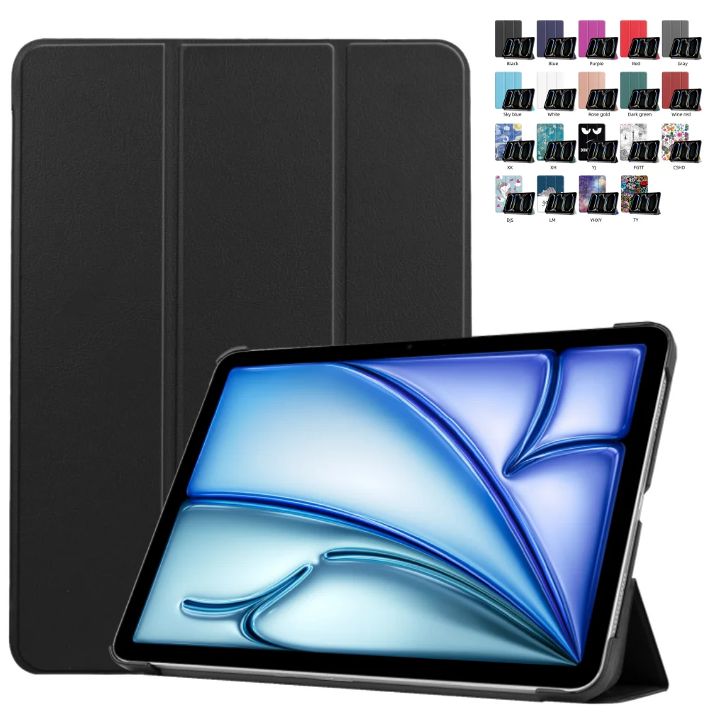 Case for iPad Pro 11 13 Rebound Magnetic PU Leather Trifold Smart Cover Cases Accessories for Air 11 13 Inch New iPad 2024