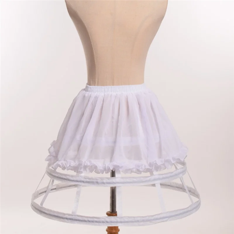 3 Hoop Chiffon Crinoline Lolita Skirt Petticoat Cage Hoop Skirt