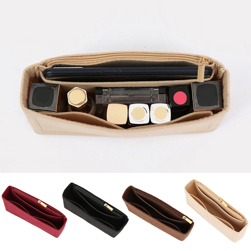 Make up Organizer Felt Insert Bag For Handbag Travel Inner Purse Pockets Women Portable Cosmetic Bag